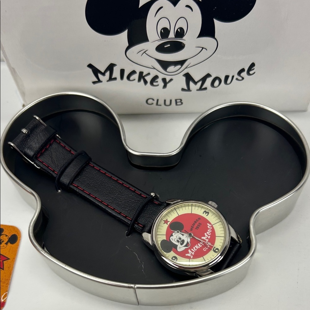 Disney Mickey Mouse Club Member 1955 Anniversary Watch in Collectible Tin NIB
